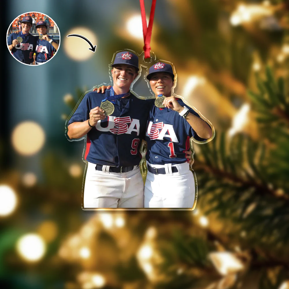 Custom Baseball Girl Besties Photo - Personalized Acrylic Ornament Gift For Baseball Lovers HO82 894680 - Image 4