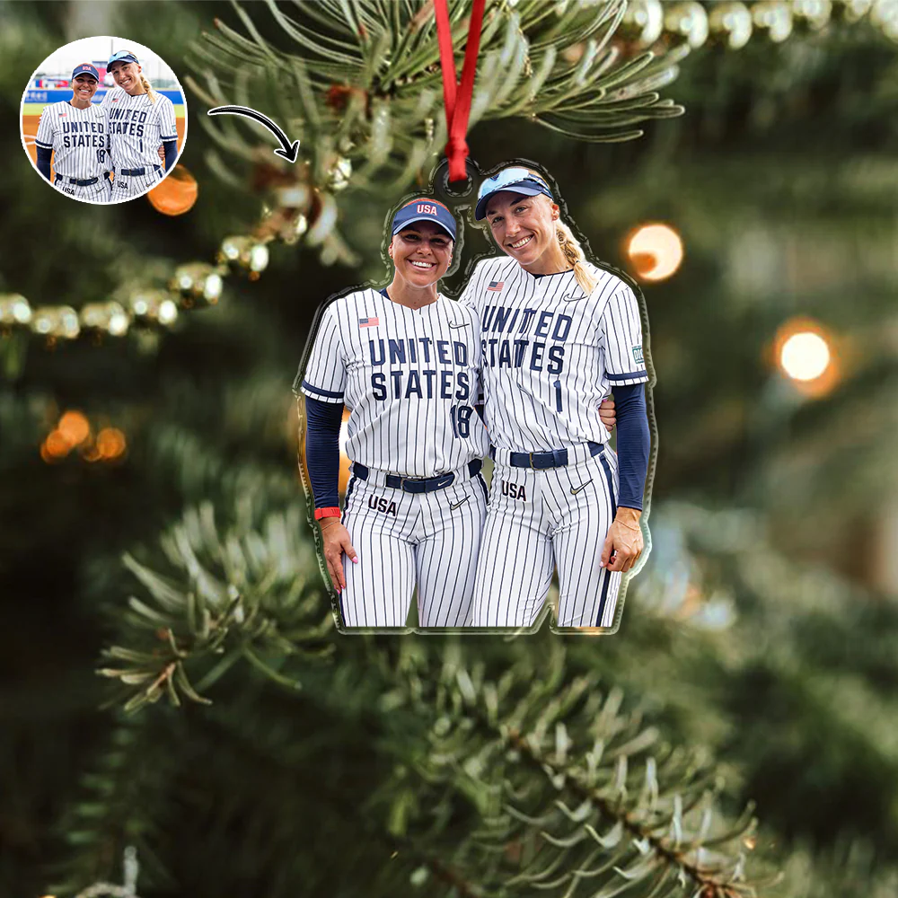 Custom Baseball Girl Besties Photo - Personalized Acrylic Ornament Gift For Baseball Lovers HO82 894680 - Image 6
