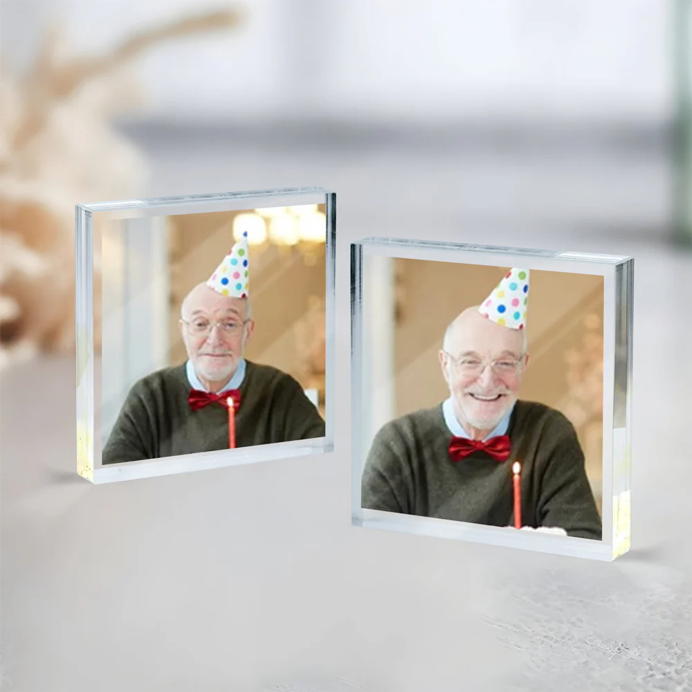 Custom Birthday Photo Wooden & Acrylic Photo Block Set Gift For Family CH07 896348 - Image 4