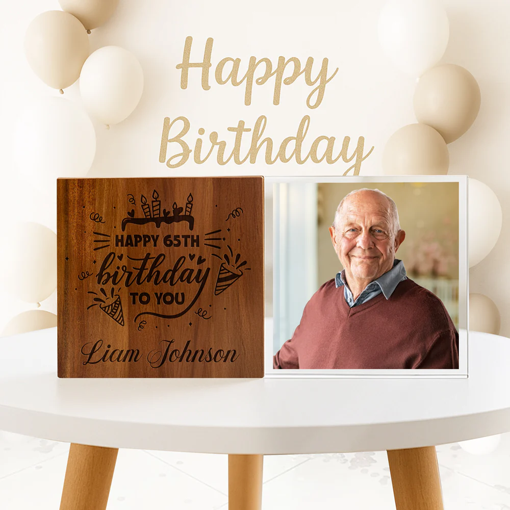 Custom Birthday Photo Wooden & Acrylic Photo Block Set Gift For Family CH07 896348 - Image 5