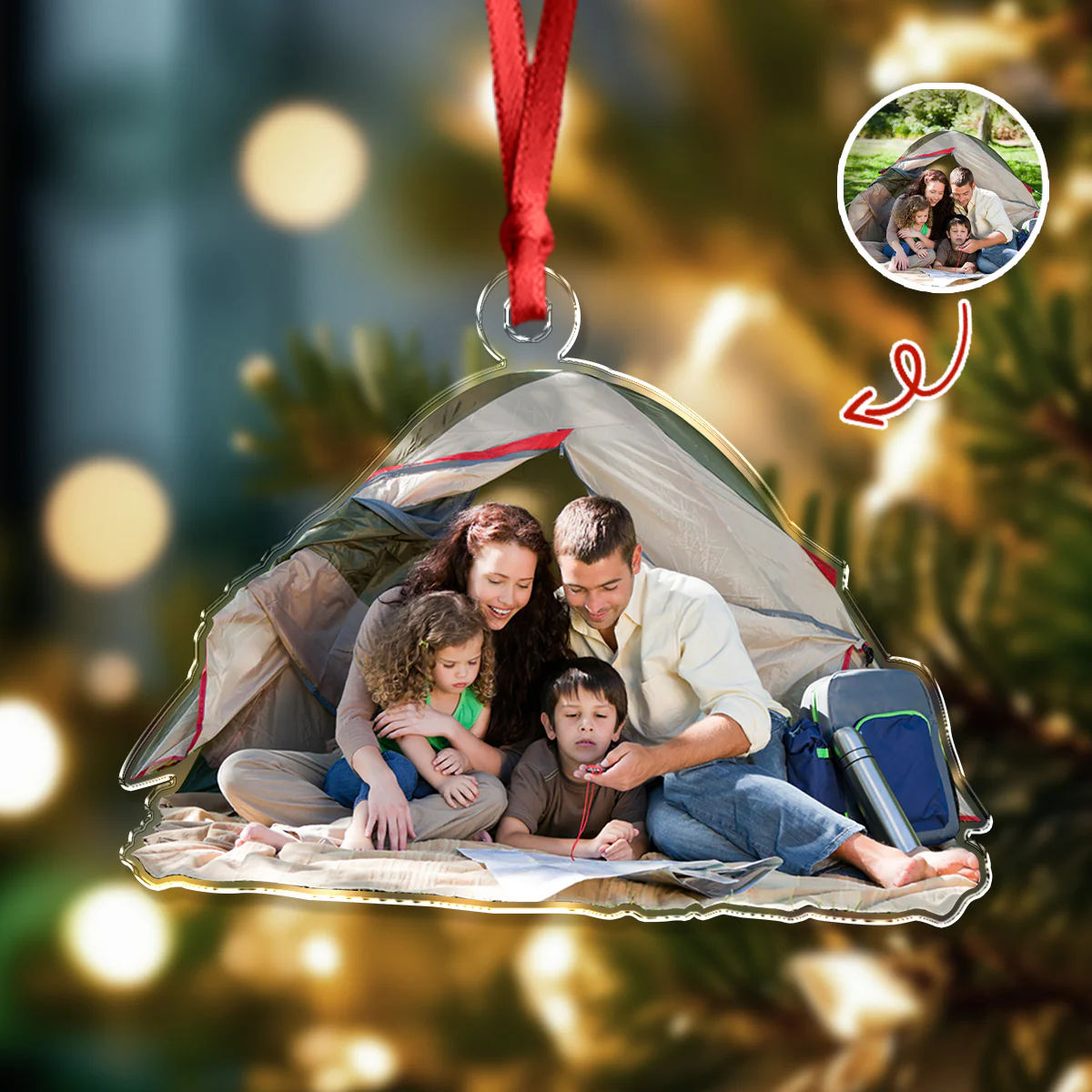 Custom Camping Photo - Personalized Acrylic Ornament Christmas Gift For Campers HO82 894854 - Image 2