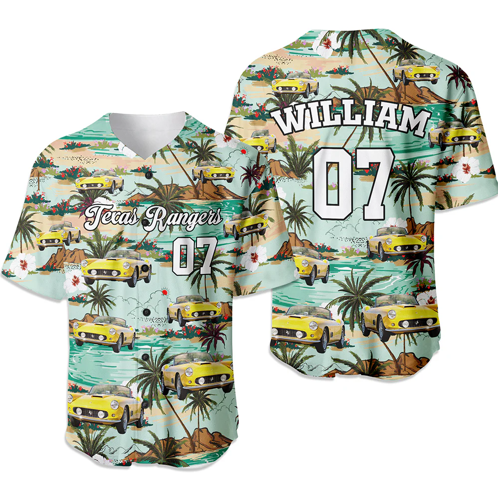 Custom Car Photo Authentic Hawaiian Baseball Jersey Shirt HO82 894258 - Image 2