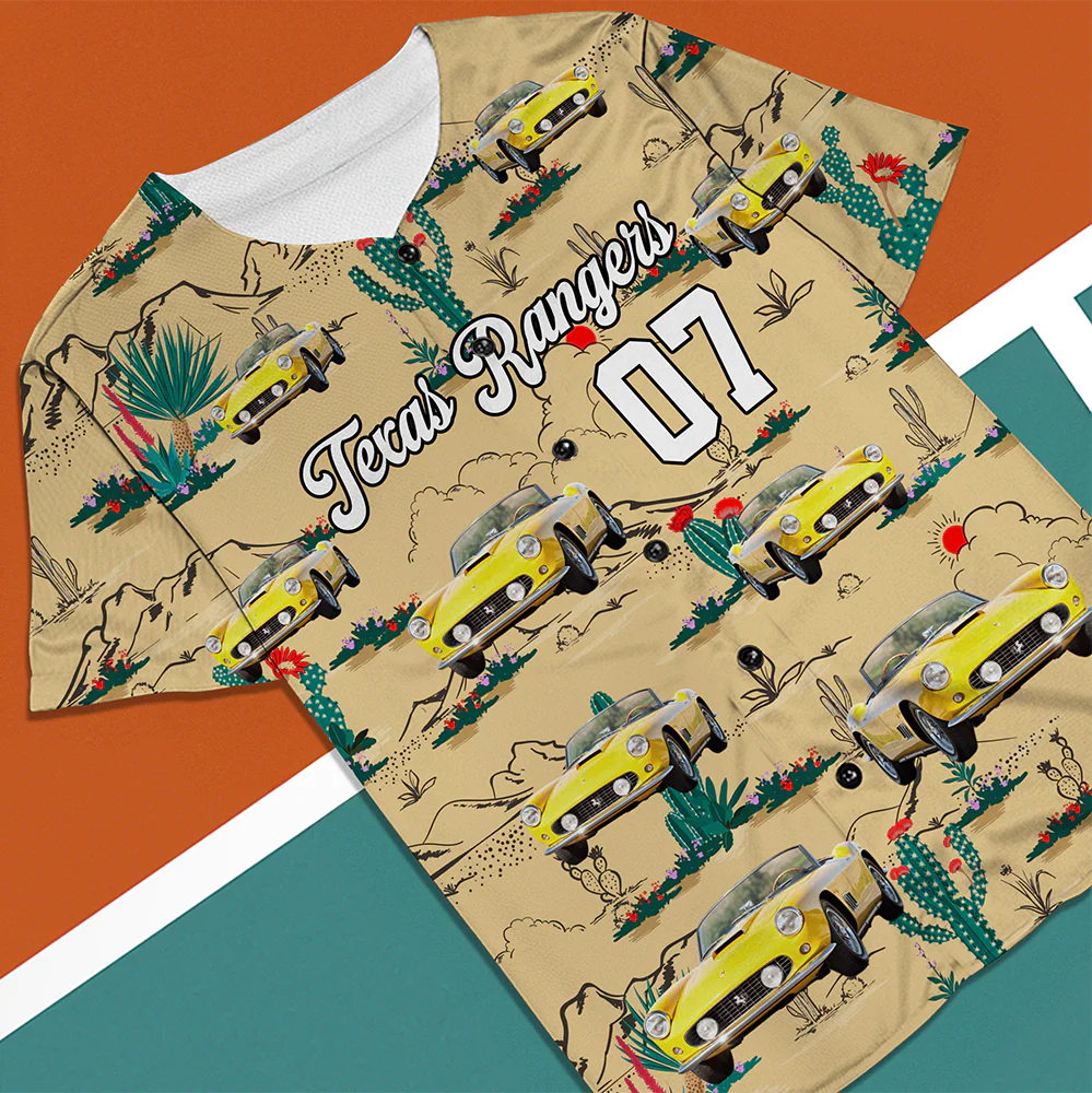 Custom Car Photo Authentic Hawaiian Baseball Jersey Shirt HO82 894258 - Image 3