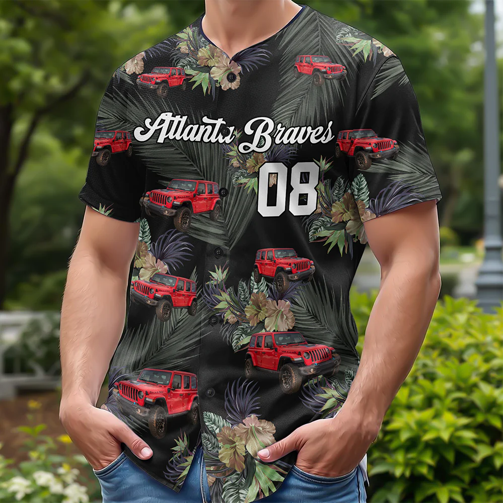 Custom Car Photo Authentic Hawaiian Baseball Jersey Shirt HO82 894258 - Image 5
