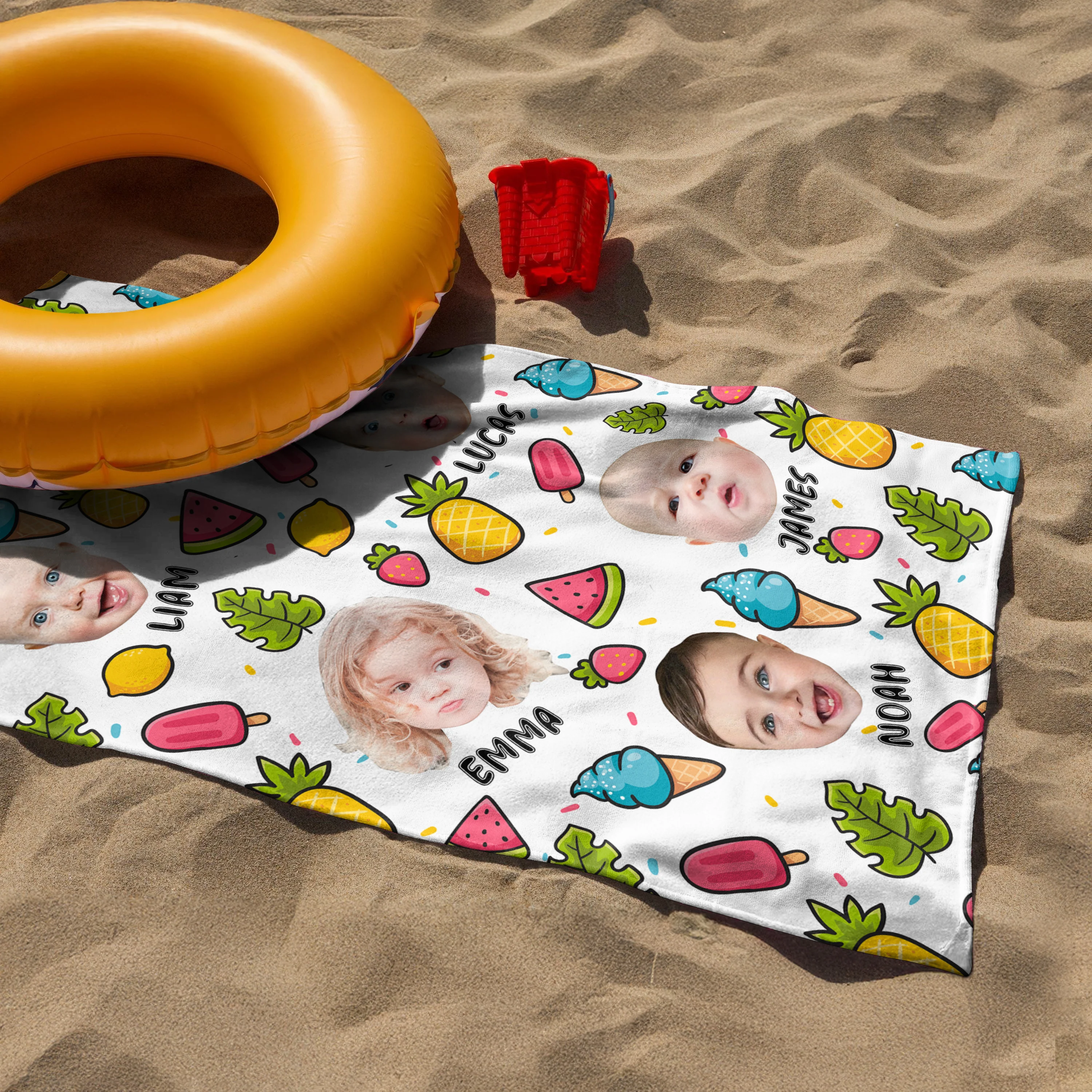 Custom Cute Photo Fruit Tropical Beach Towel Summer Party Gift CH07 895828 - Image 3