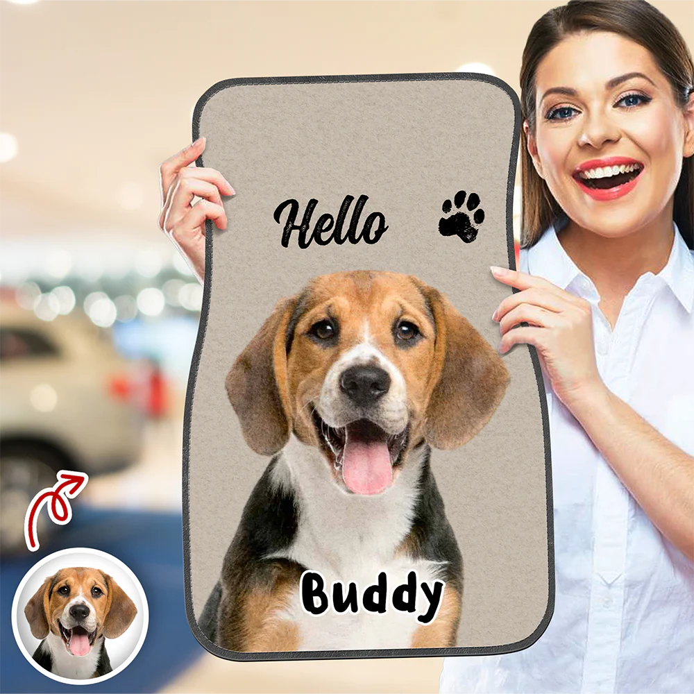 Custom Dog Photo Anti-Slip Car Floor Mat For Dog Lovers HO82 894446 - Image 2