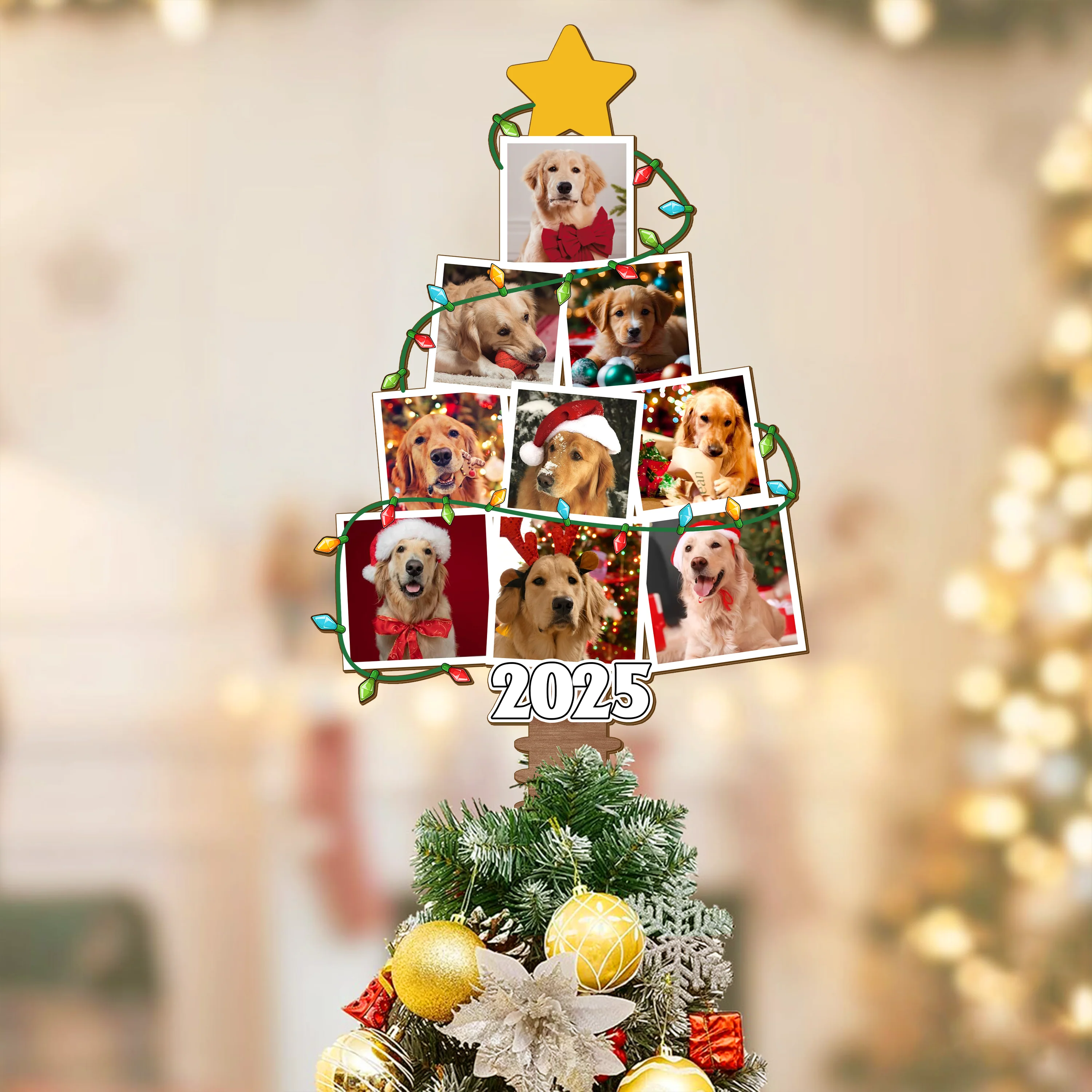 Custom Dog Photo Christmas Tree Acrylic Topper Gift For Dog Lover CH07 899026 - Image 2
