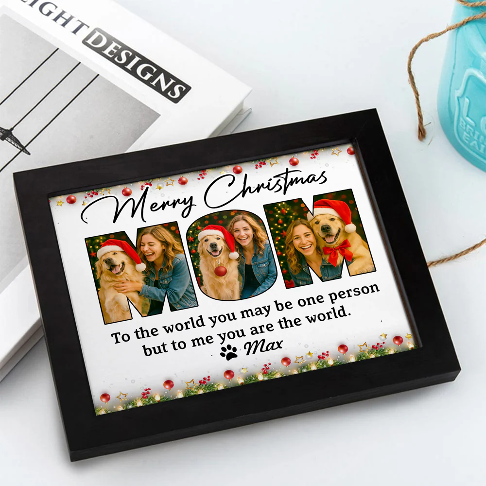 Custom Dog Photo Merry Christmas Picture Frame For Dog Mom CH07 896438 - Image 6