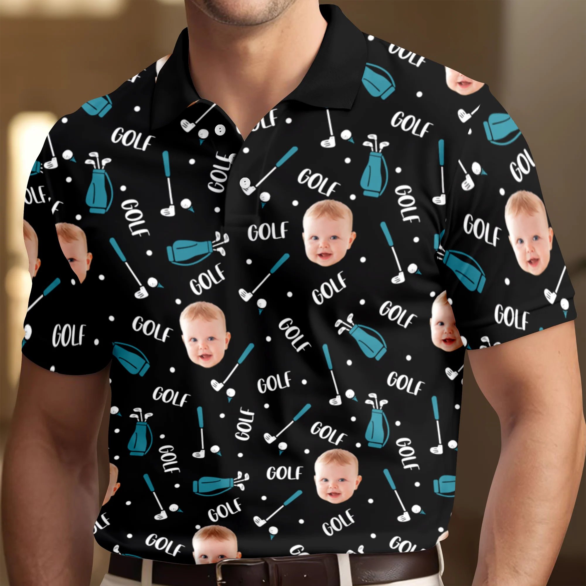 Custom Face Photo Golf Polo Shirt Gift For Golf Lover HO82 900812 - Image 3