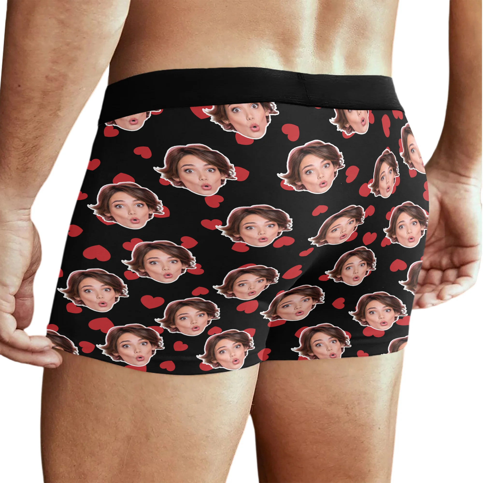 Custom Face Photo Kiss Me Men's Boxer Brief Funny Valentine Gift For Husband/Boyfriend CH07 899742 - Image 4