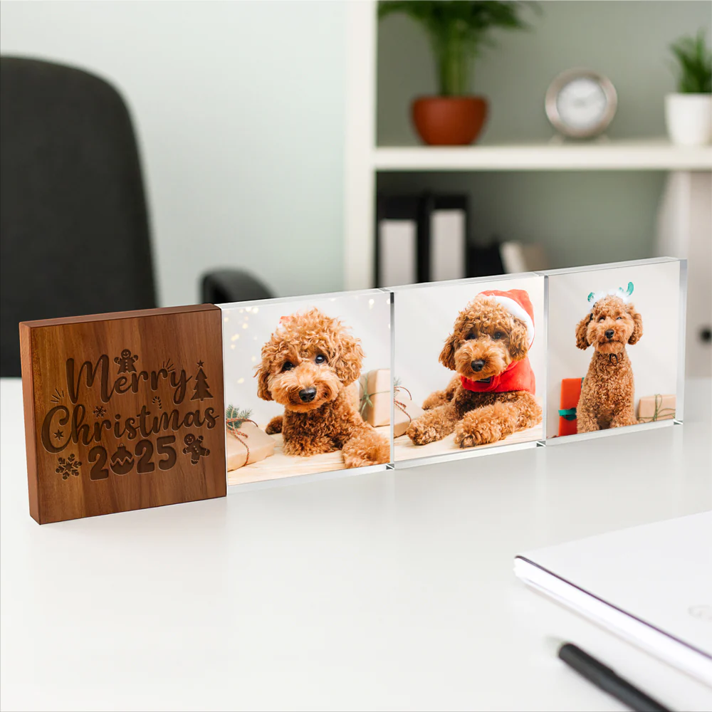 Custom Family Christmas Photo Wooden & Acrylic Photo Block Set Merry Christmas Gift CH07 896148 - Image 3