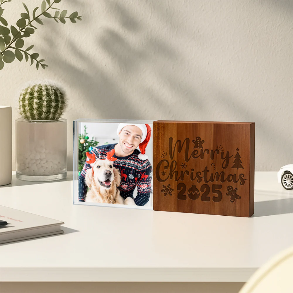 Custom Family Christmas Photo Wooden & Acrylic Photo Block Set Merry Christmas Gift CH07 896148 - Image 4