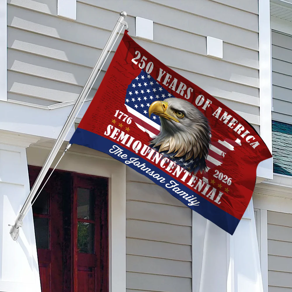 Custom Family Name 250 Years Of America Patriotic House Flag CH07 910122 - Image 4
