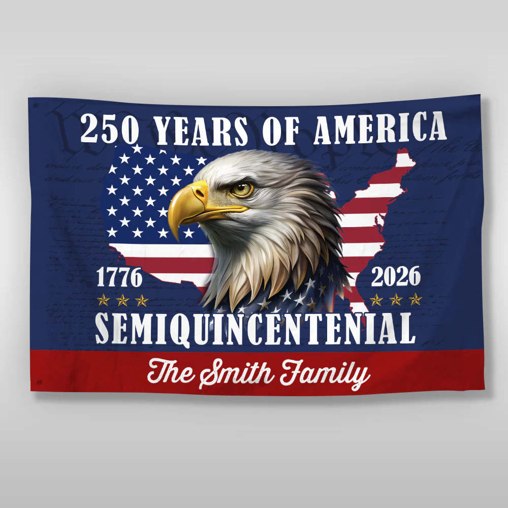 Custom Family Name 250 Years Of America Patriotic House Flag CH07 910122 - Image 6