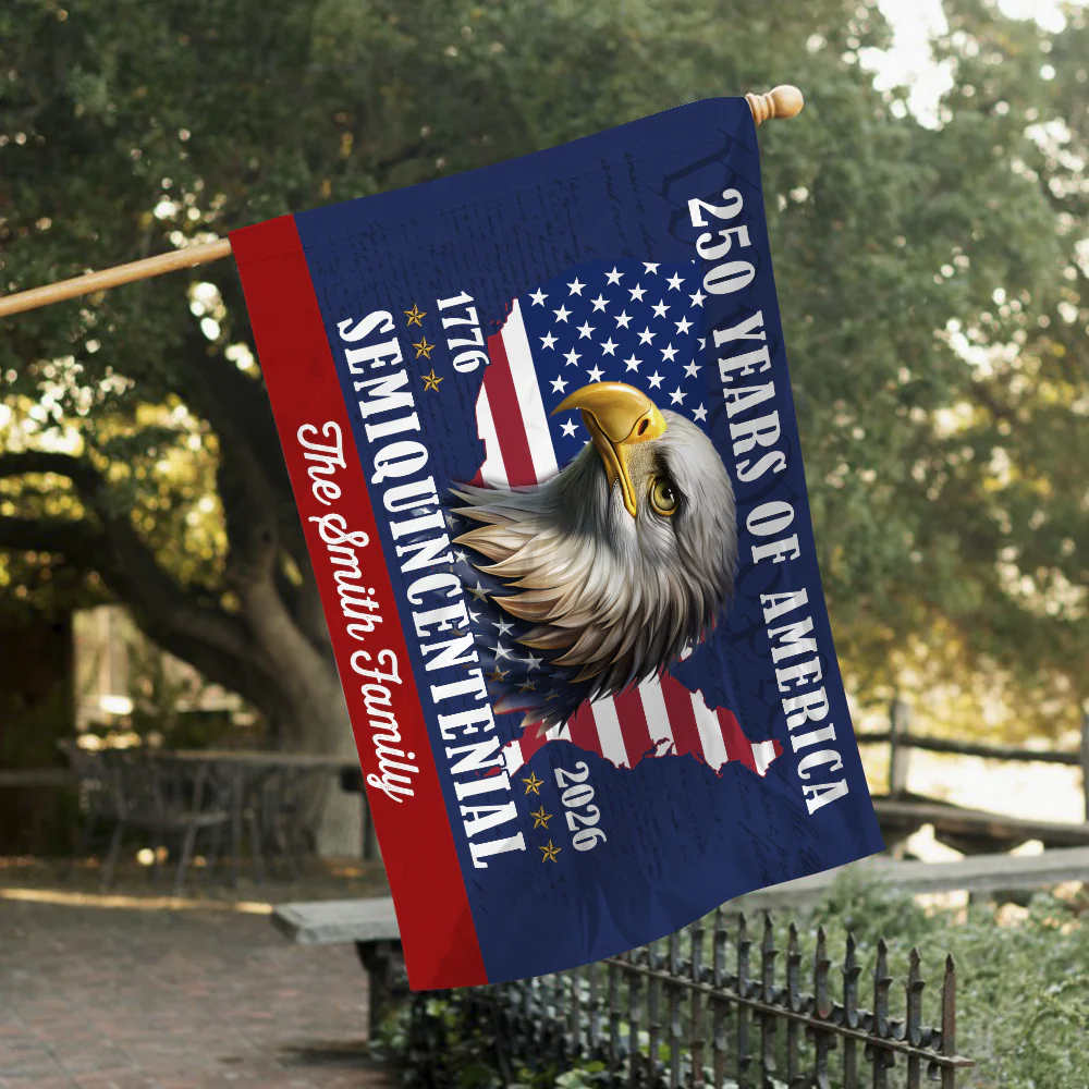 Custom Family Name 250 Years Of America Patriotic House Flag CH07 910122 - Image 7