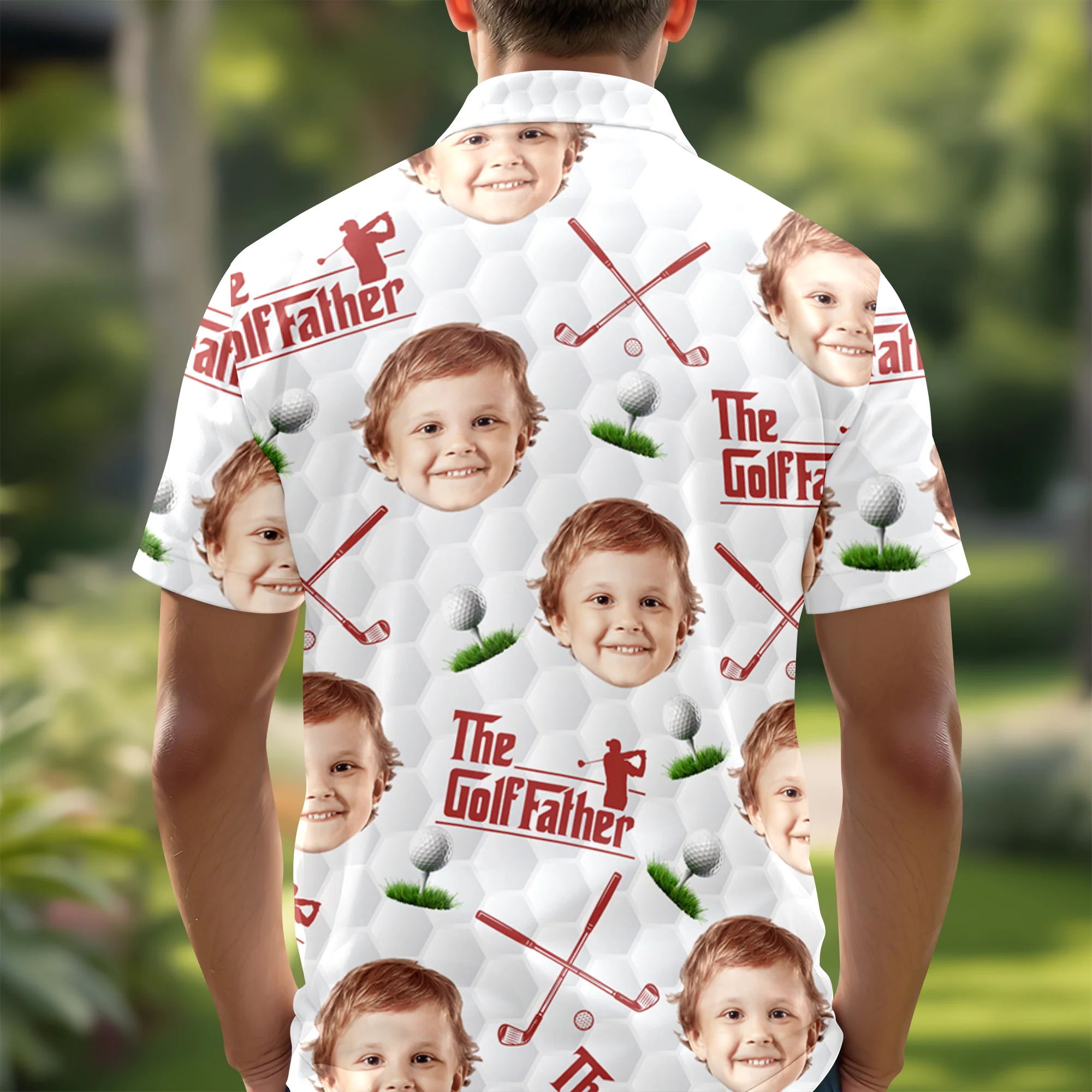 Custom Funny Face The Golf Father Polo Shirt Gift For Golfer, Golf Lovers CH07 899800 - Image 4