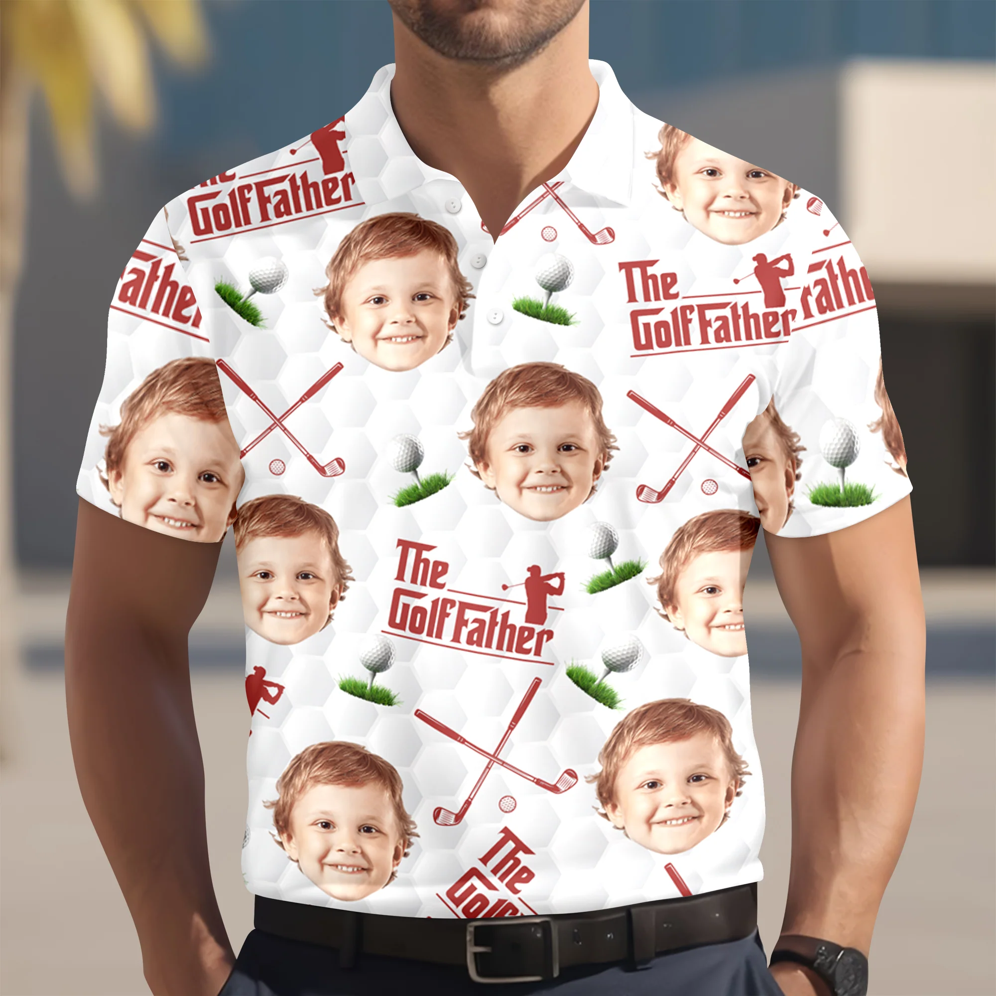 Custom Funny Face The Golf Father Polo Shirt Gift For Golfer, Golf Lovers CH07 899800 - Image 5
