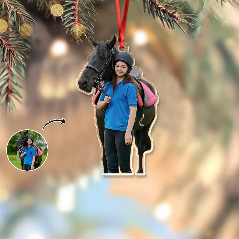 Custom Horses Photo - Personalized Acrylic Ornament For Family HO82 894654 - Image 3