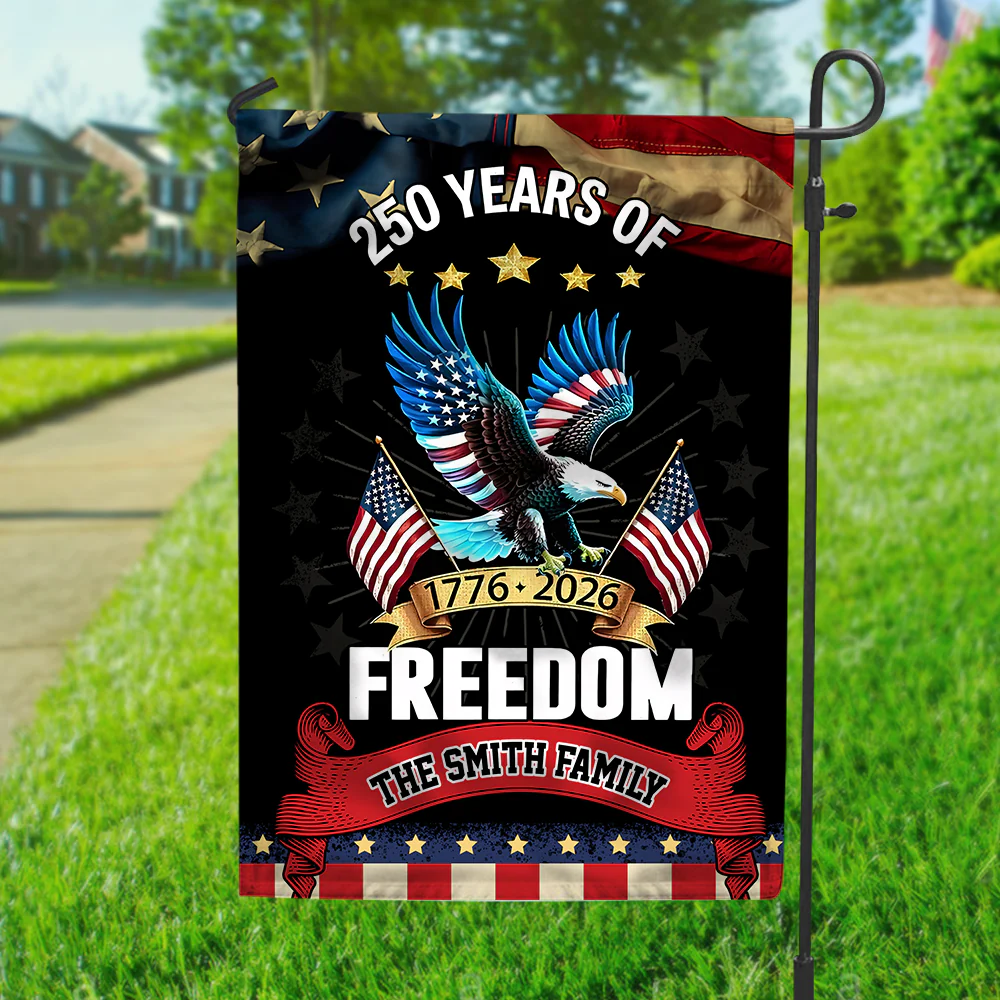 Custom Name 250 Years Of Freedom Garden Flag Gift For Family CH07 910038 - Image 2