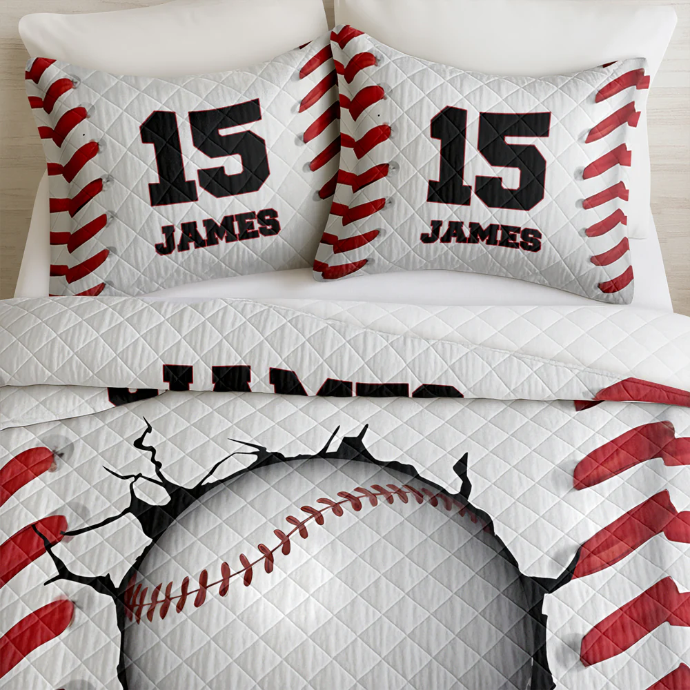 Custom Name And Number - Personalized Quilt Bedding Set For Baseball Lovers TH10 896695 - Image 4