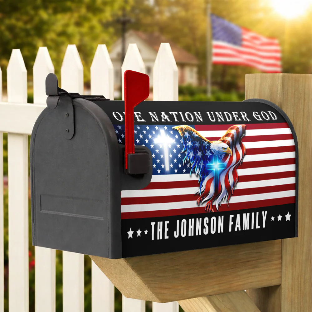 Custom Name One Nation Under God - 250 Years Of Freedom Patriotic Mailbox Cover HO82 901036 - Image 2