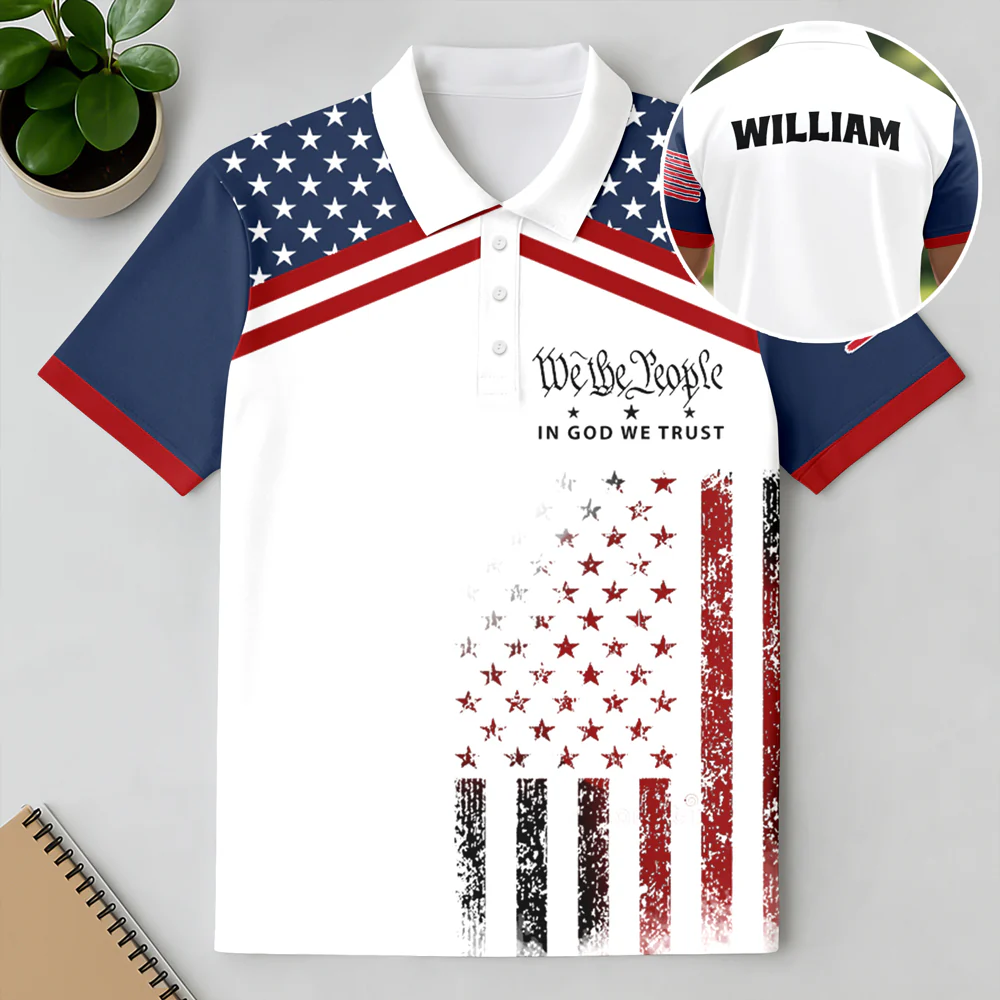 Custom Name We The People - In God We Trust Patriotic Polo Shirt CH07 910422 - Image 6