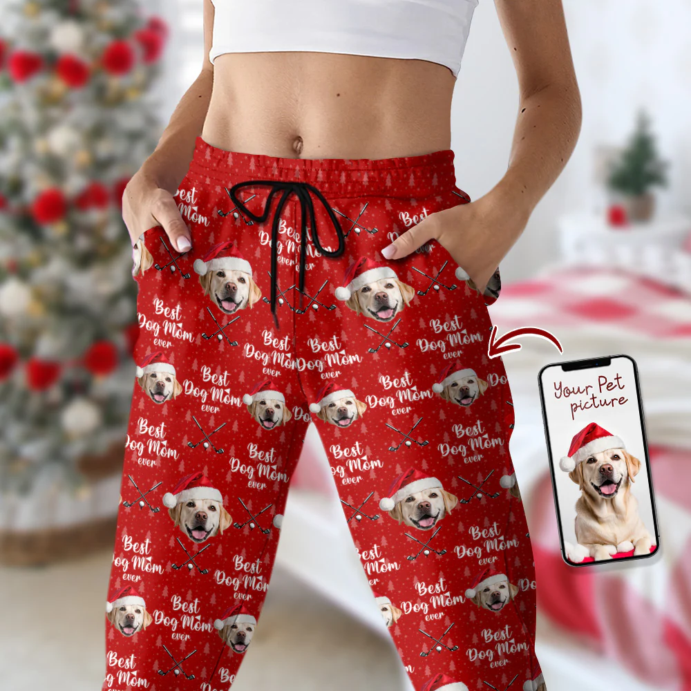Custom Pet Photo Best Dog Dad Ever Sweatpants For Golf Loving LM32 893939 - Image 4