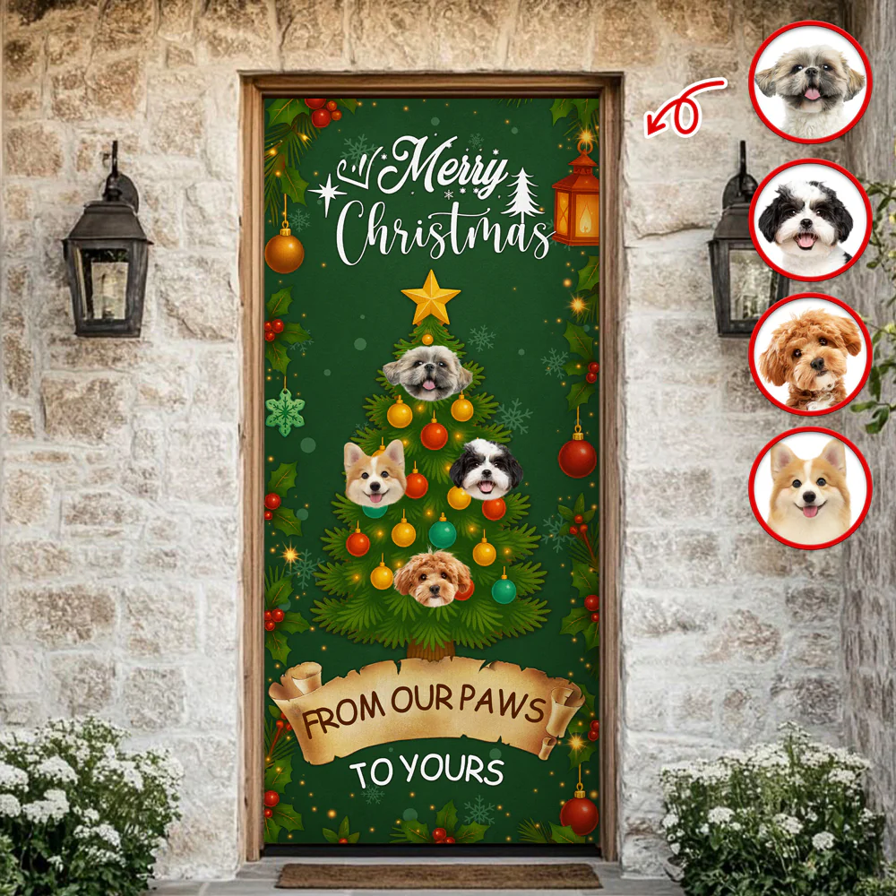 Custom Pet Photo Welcome Door Cover Christmas Gift For Dog And Cat Lovers CH07 899422 - Image 6