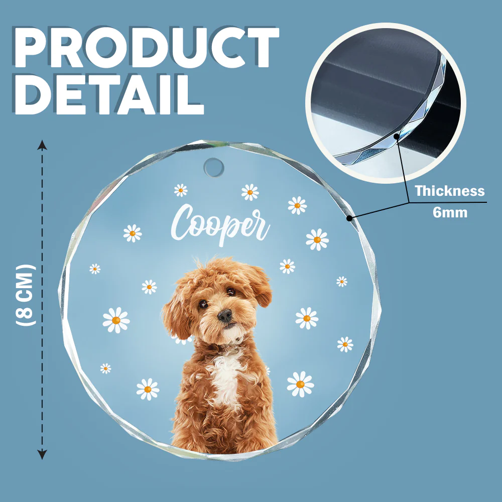 Custom Pet Photo With Icon For Dog And Cat Lovers Glass Ornament TH10 894255 - Image 7