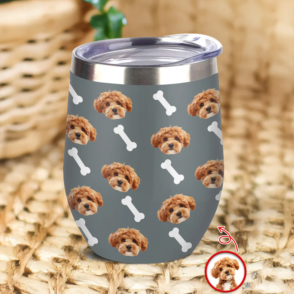 Custom Pet Photo With Icon Wine Tumbler For Dog And Cat Lovers TH10 894275 - Image 3