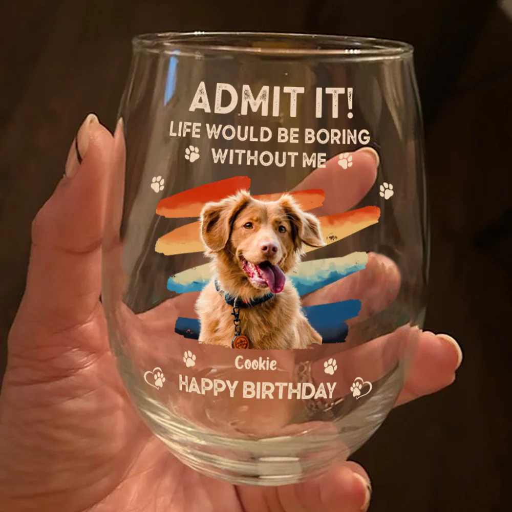 Custom Photo Admit It Life Would Be Boring Without Us Wine Glass HA75 892124 - Image 8