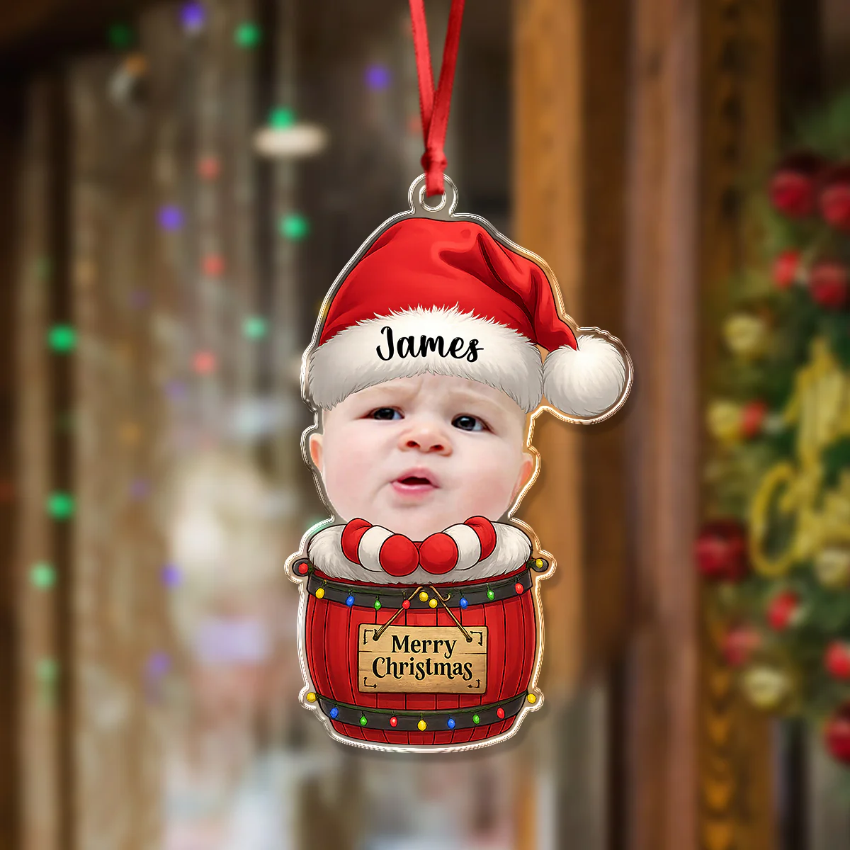 Custom Photo Baby Santa Claus Acrylic Ornament Christmas Gift For Family HO82 894734 - Image 5