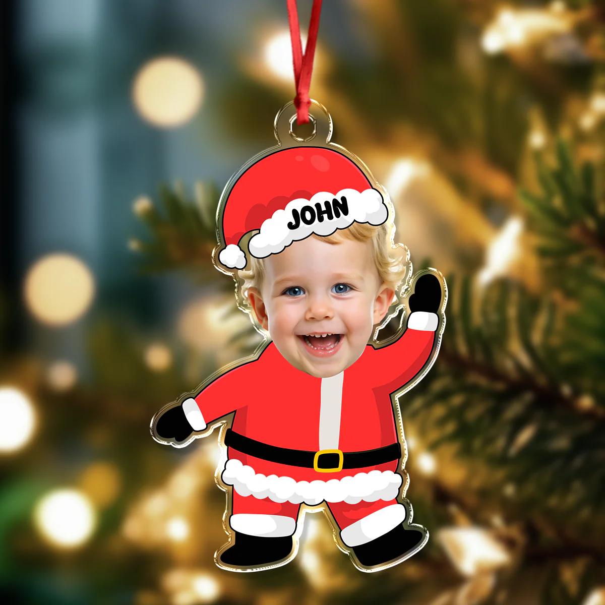 Custom Photo Baby Santa - Personalized Family Acrylic Ornament CH07 899196 - Image 3