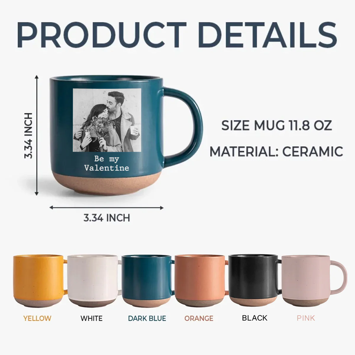 Custom Photo Be My Valentine Pottery Mug Gift For Couple HO82 900882 - Image 6