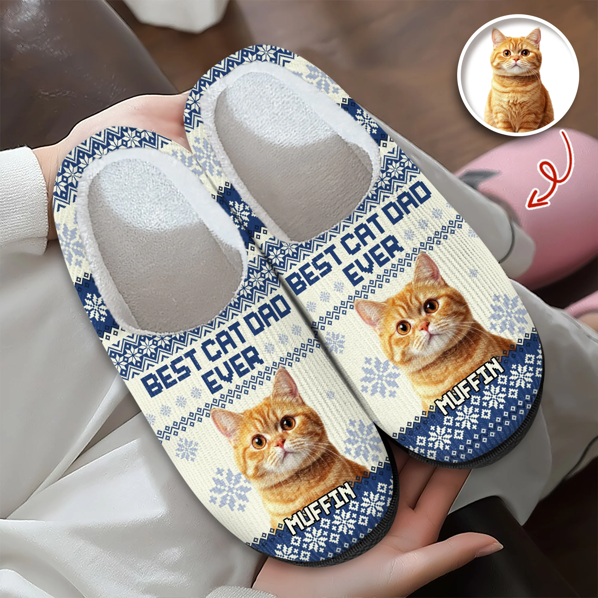 Custom Photo Best Cat Mom Ever Slipper Christmas Gift For Cat Lovers CH07 896782 - Image 2