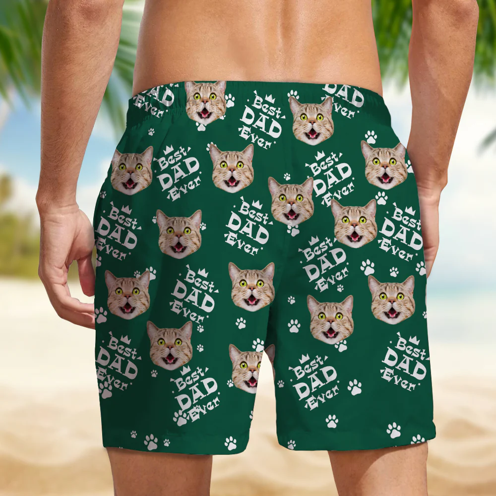 Custom Photo Best Dad Ever Family Man's Beach Short, Father's Day, Birthday Gift HO82 893972 - Image 4