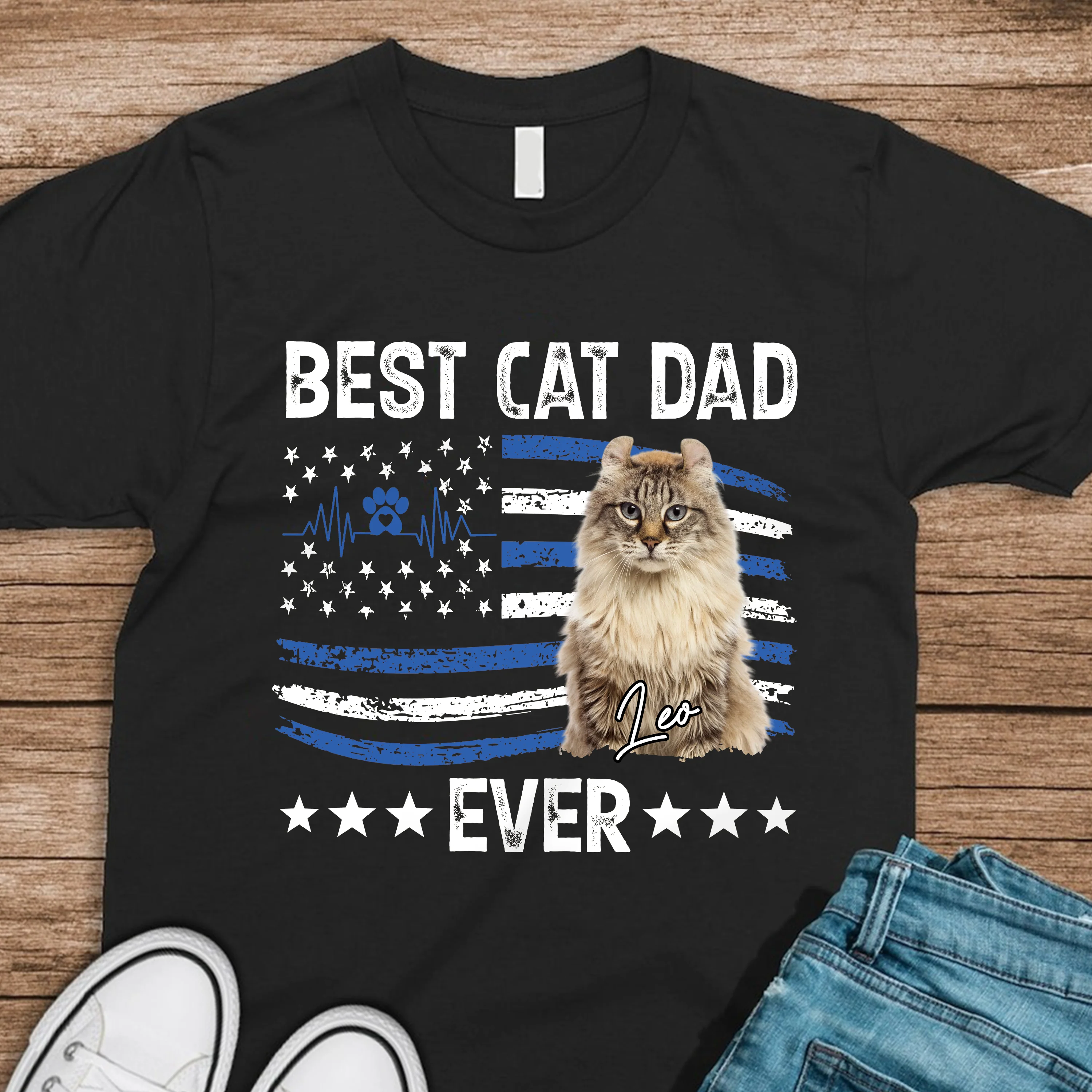 Custom Photo Best Dog And Cat Dad Ever Dark Shirt CH07 895888 - Image 6