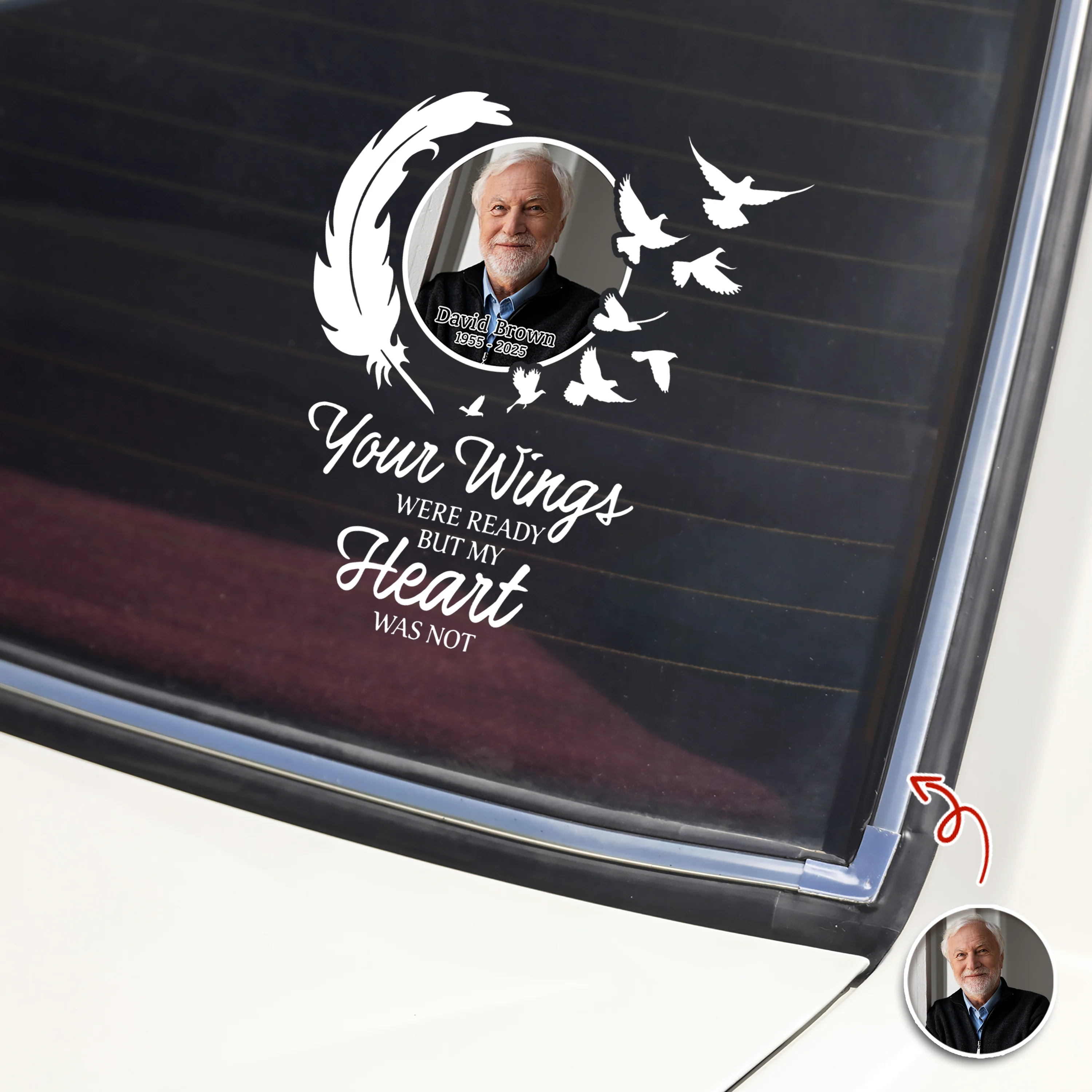 Custom Photo Car Window Decal Sticker Memorial Gift For Family HO82 901042 - Image 3