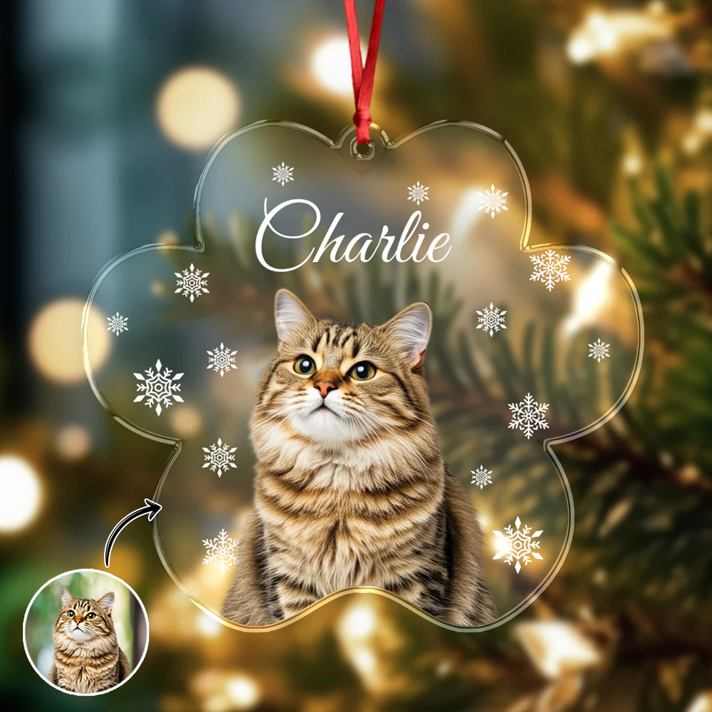 Custom Photo Cat Paw Shaped Acrylic Ornament For Christmas HA75 897264 - Image 6