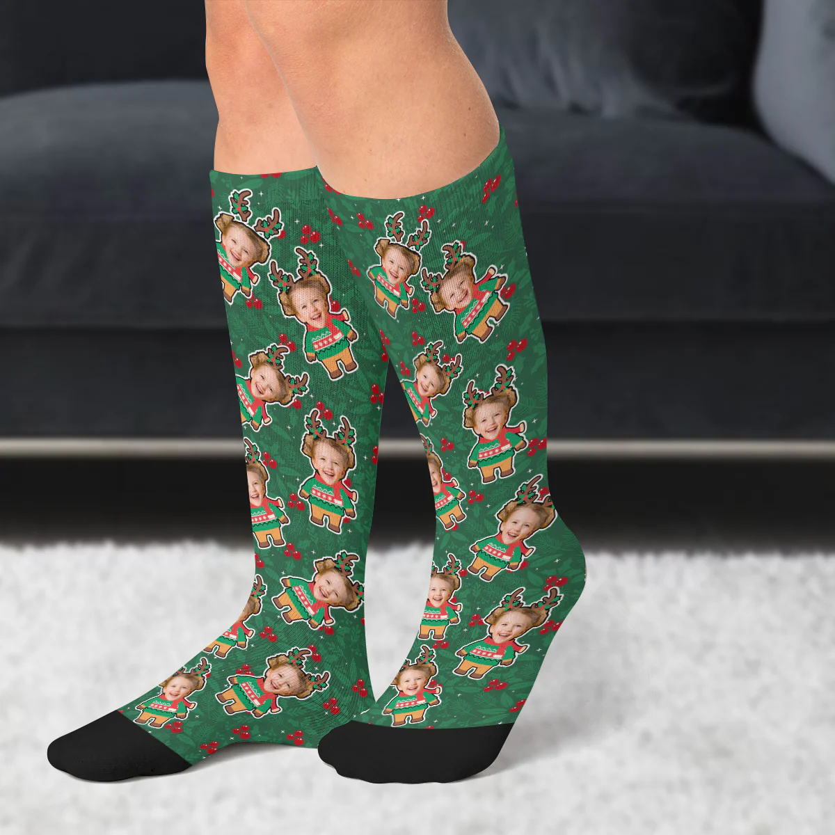 Custom Photo Christmas Socks Gift For Family CH07 899198 - Image 4