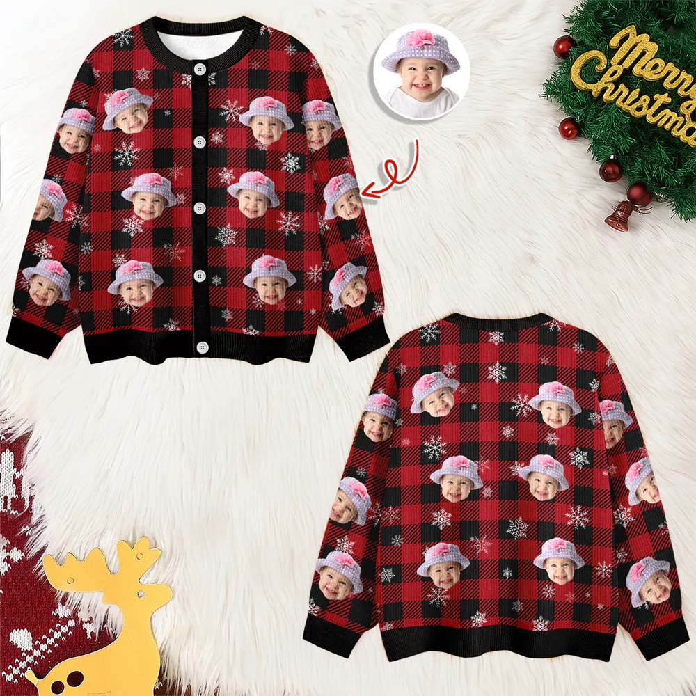 Custom Photo Christmas Ugly Cardigan Gift For Family CH07 899836 - Image 4