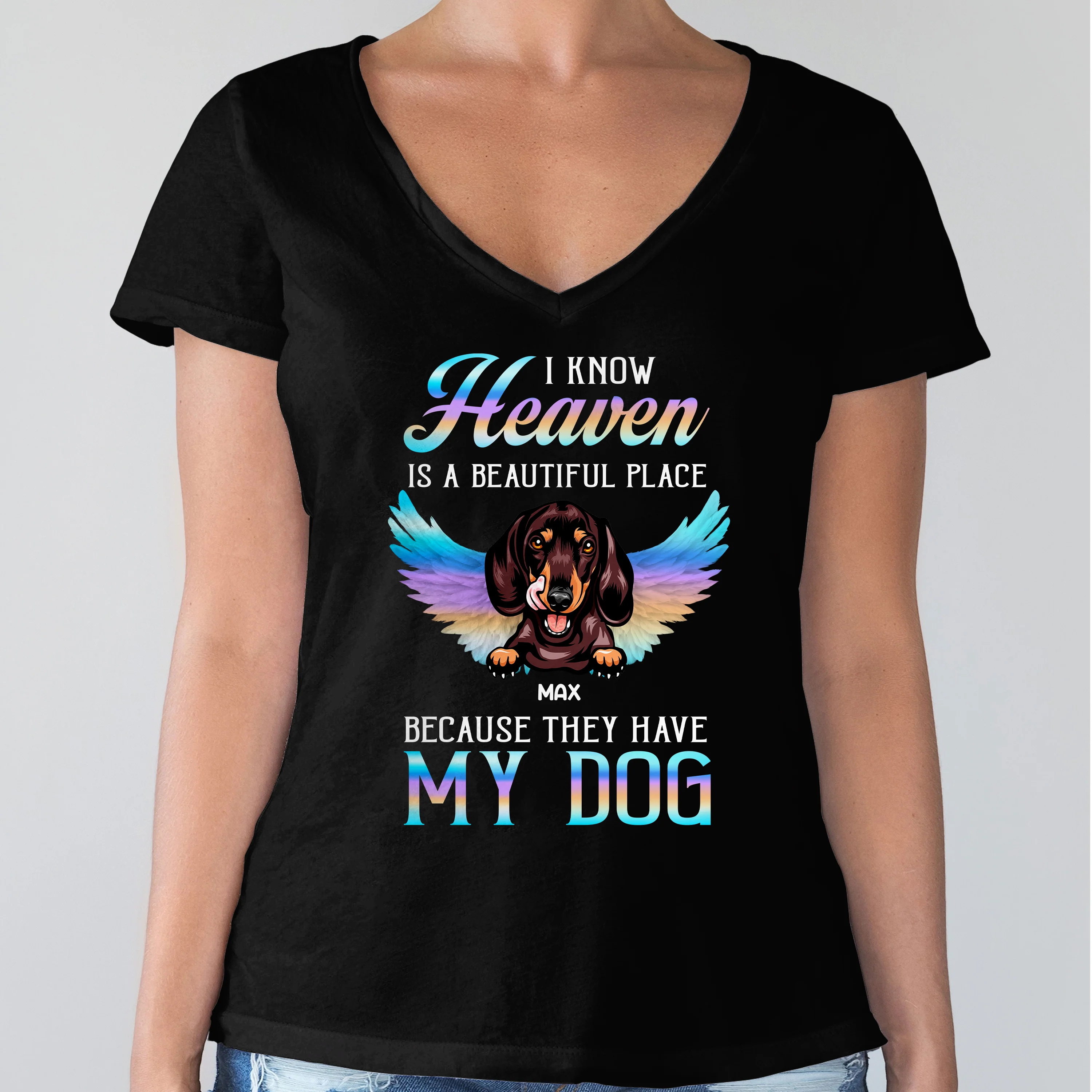 Custom Photo Dog Cat In Heaven Dark Shirt, Memorial Gift For Dog Lovers, Cat Lovers CH07 896336 - Image 6