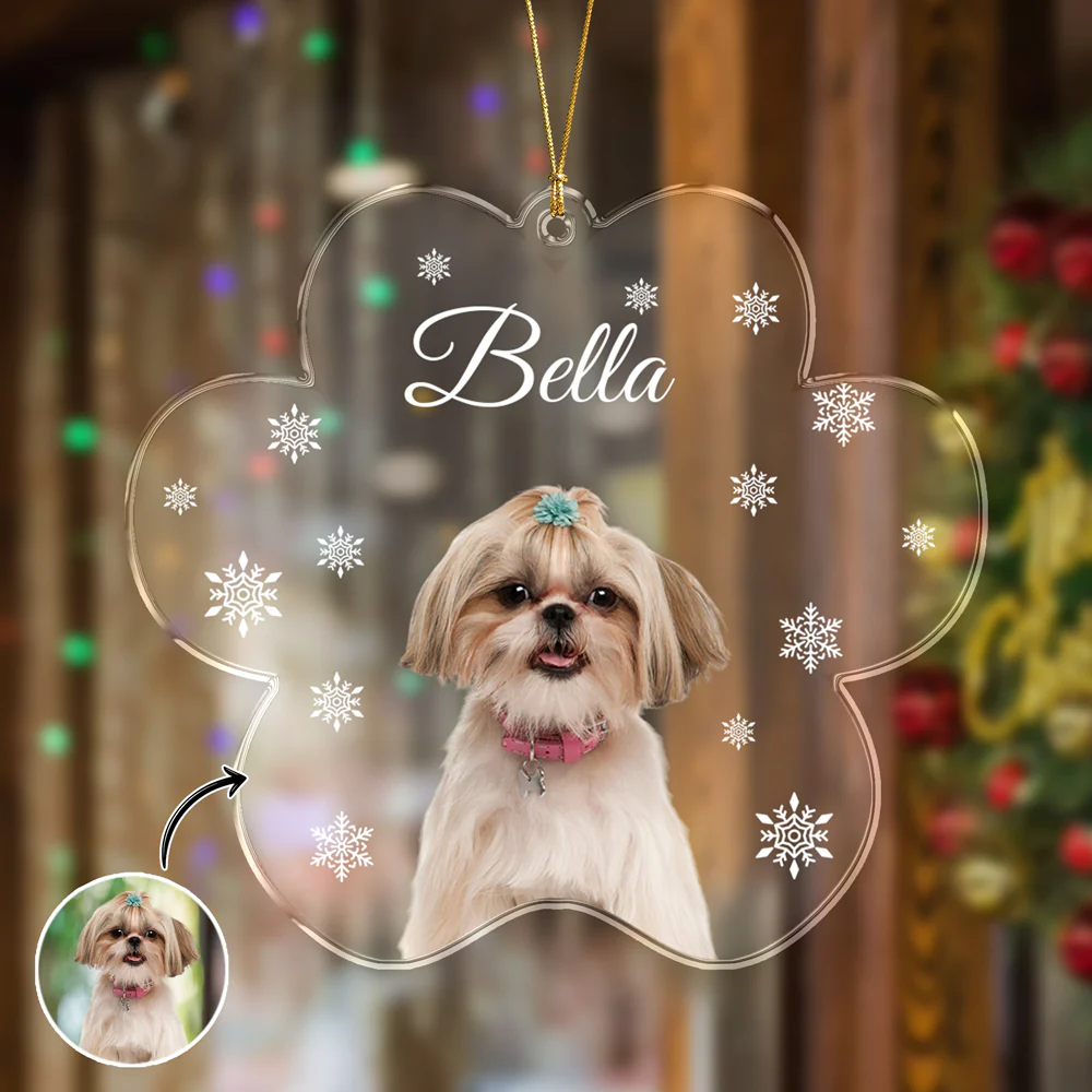 Custom Photo Dog Paw Shaped Acrylic Ornament For Christmas HA75 897048 - Image 5