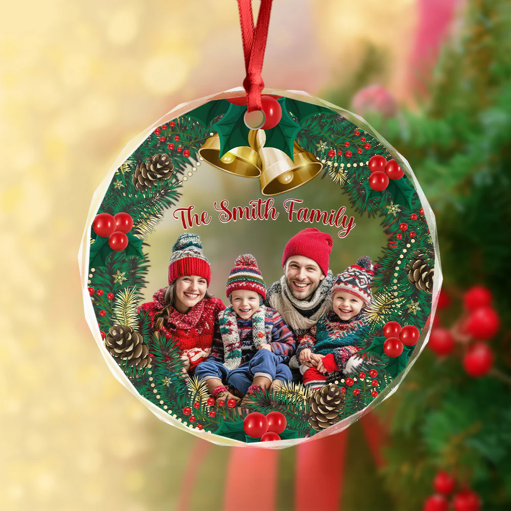 Custom Photo Family Bonds Are Unbreakable Glass Ornament Christmas Gift HA75 897194 - Image 5