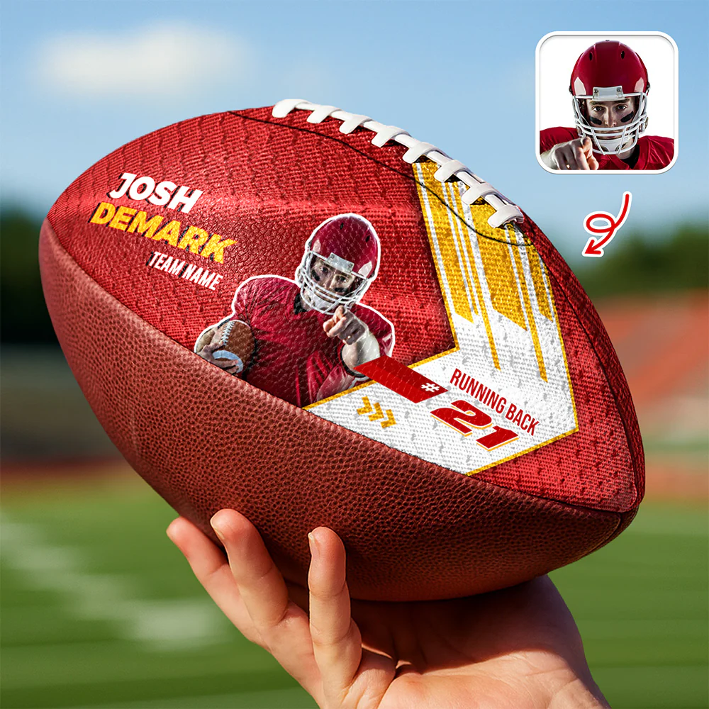 Custom Photo Football Ball Coach Gifts, Team Gifts For Football Lovers CH07 895704 - Image 2