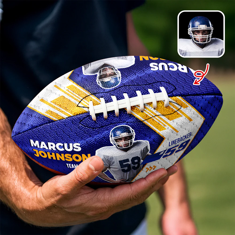 Custom Photo Football Ball Coach Gifts, Team Gifts For Football Lovers CH07 895704 - Image 3