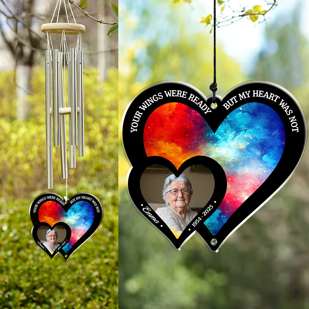Custom Photo Hear The Wind And Think Of Me Personalized Wind Chime, Memorial Gift CH07 896050 - Image 3