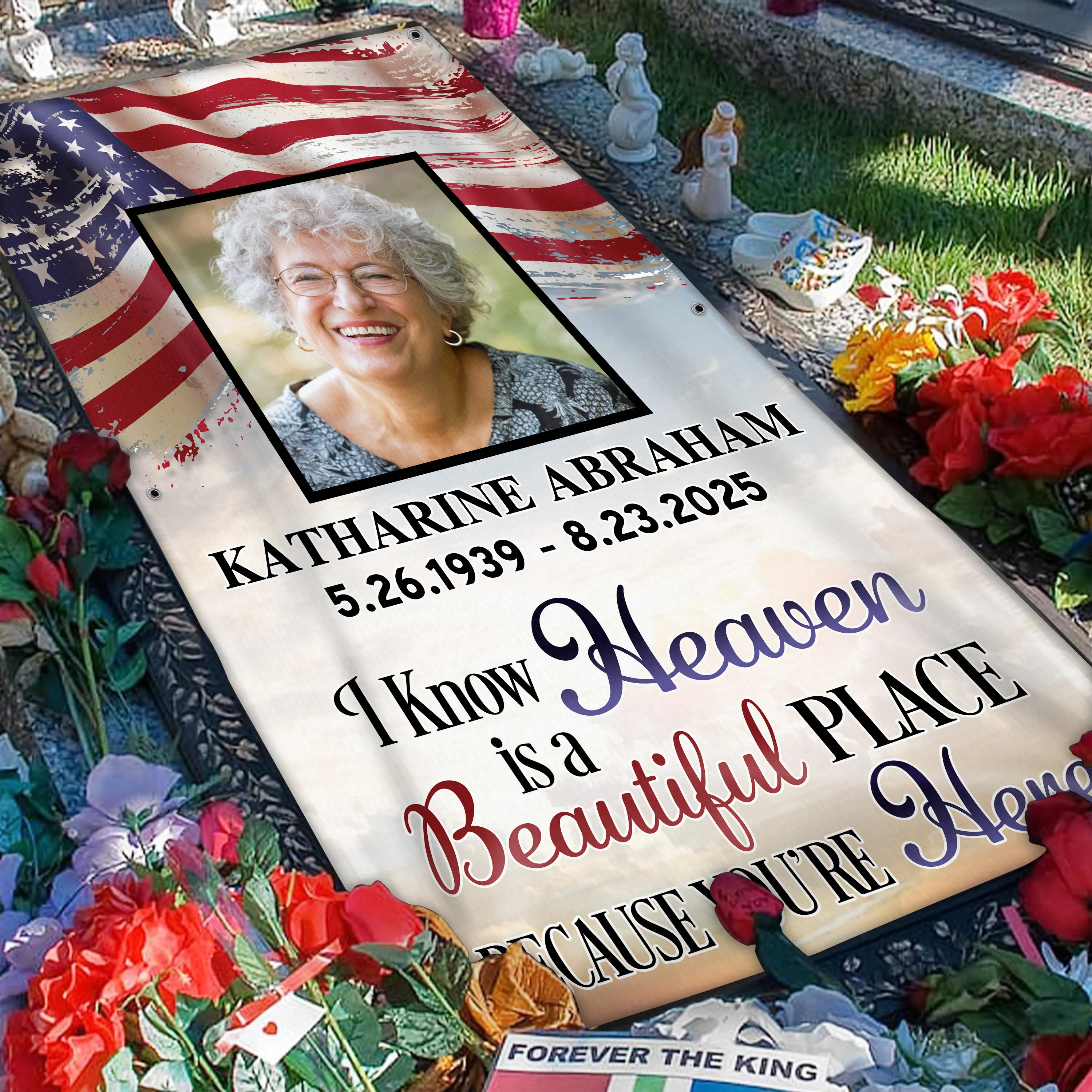 Custom Photo I Know Heaven Is A Beautiful Place Because You're Here Memorial Grave Blanket LM32 897515 - Image 5
