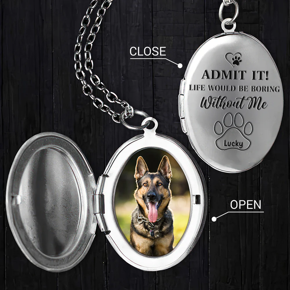 Custom Photo Life Would Be Boring Without Me Dog Cat Personalized Locket Necklace CH07 895574 - Image 5