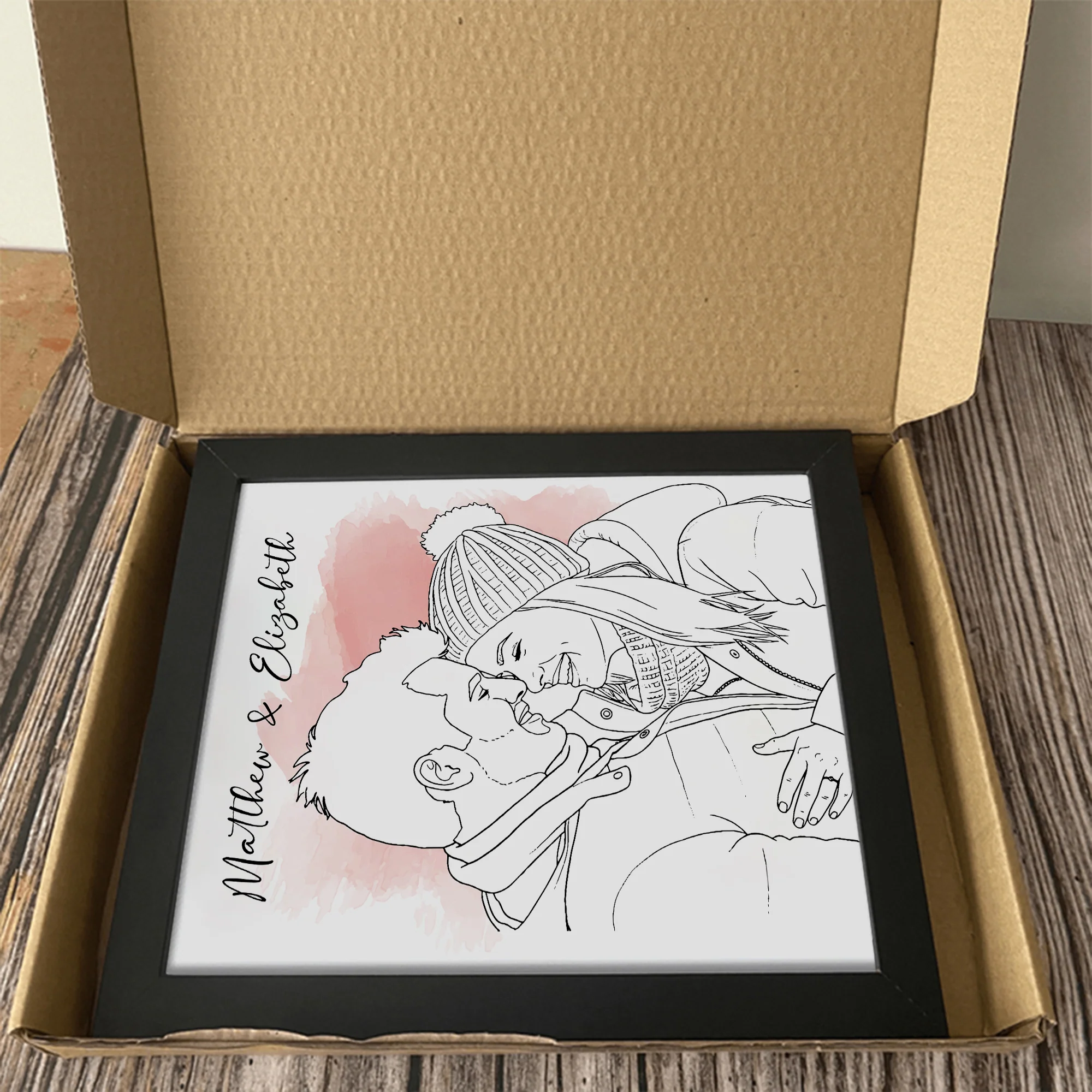Custom Photo Line Drawing - Personalized Picture Frame Gift For Boyfriend, Girlfriend CH07 899120 - Image 7